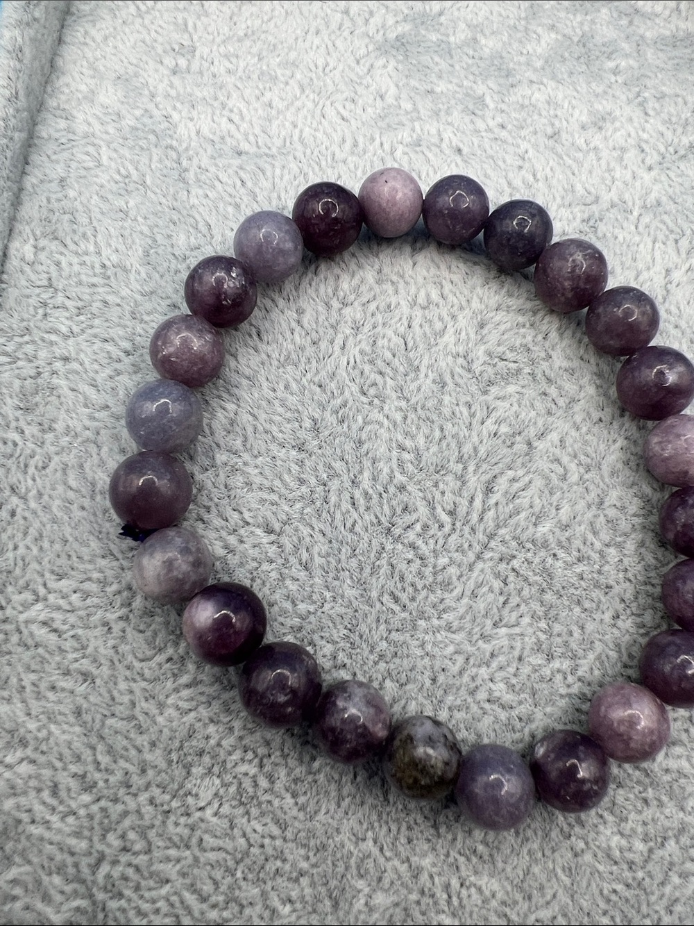Purple Lapediolite Bead Stretch Bracelet